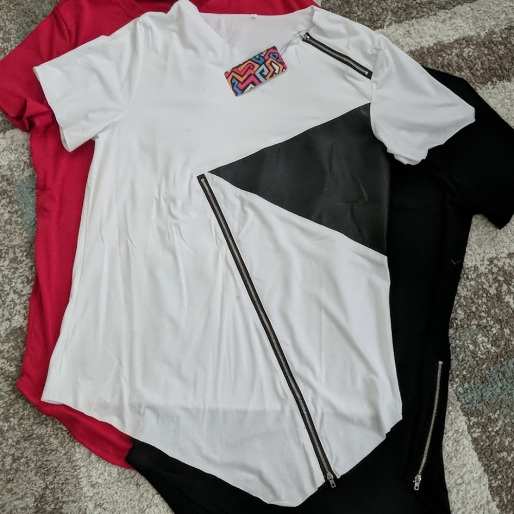 NEVER WORN Asymmetrical white t-shirt